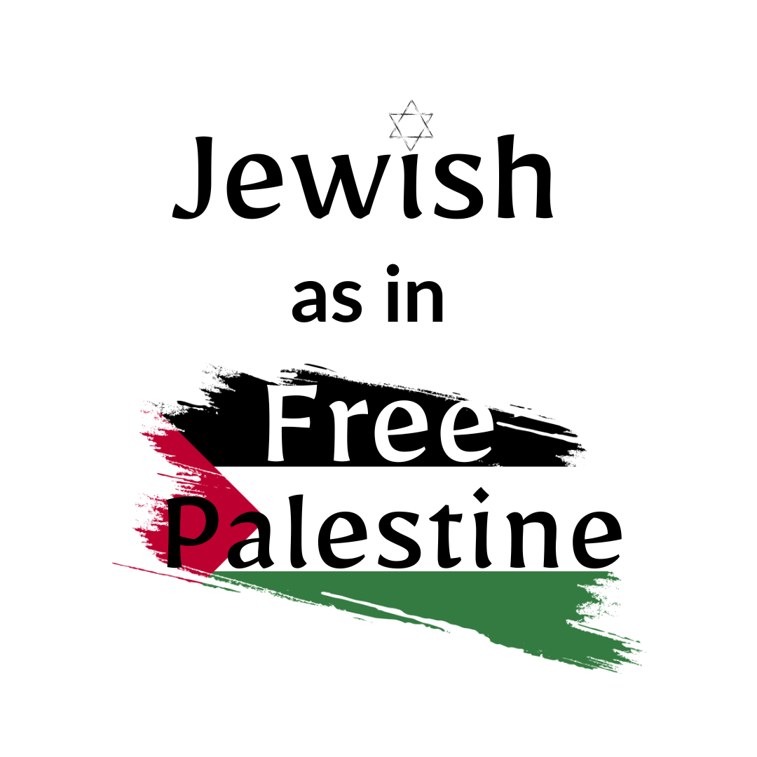 jewish as in free palestine graphic with star of david and palestinian flag