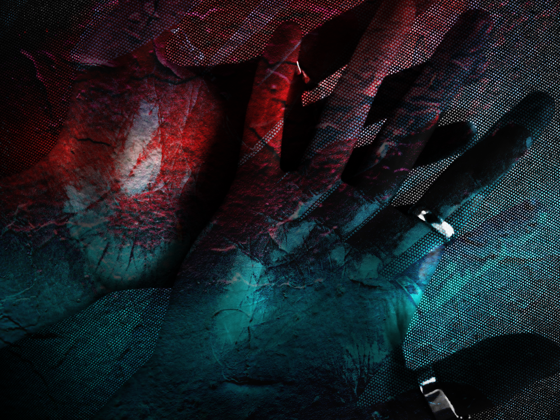 jagged multicolored hands