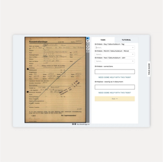 Zooniverse #everynamecounts indexing screen
