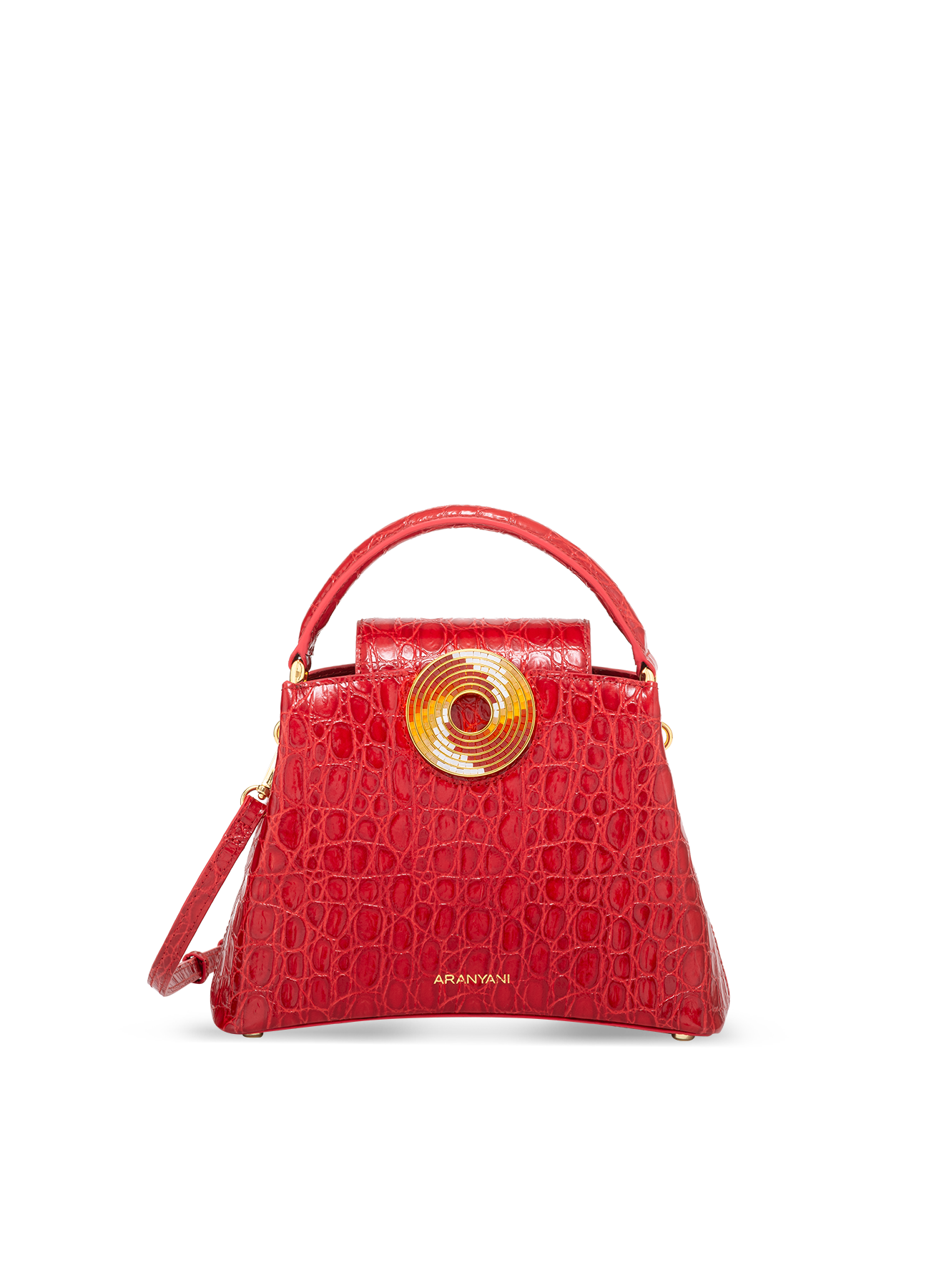 Red / Croc Embossed Italian Calf Nappa Leather