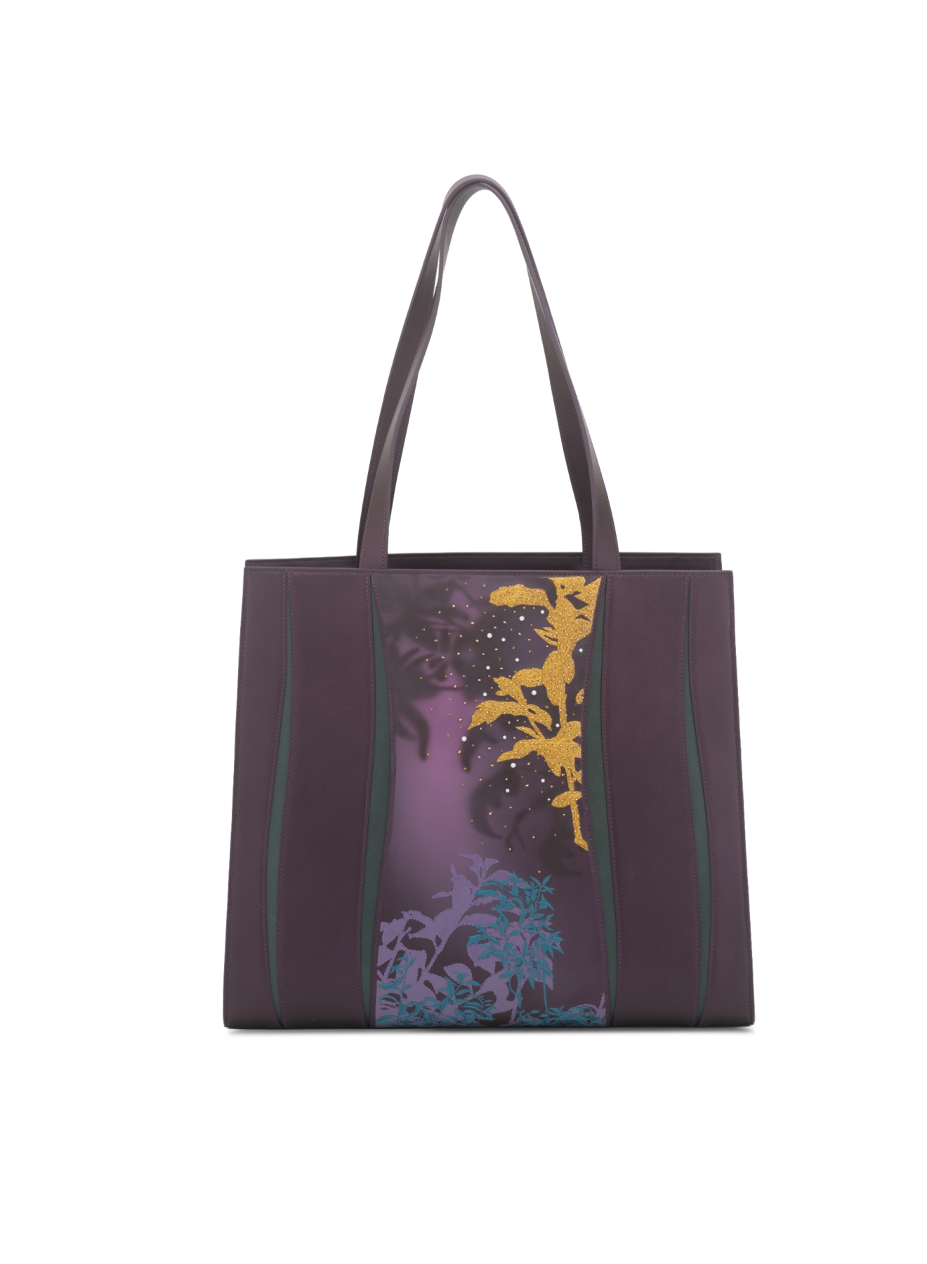 Metal Plum+ Metal Green / Smooth Italian Calf Nappa Leather