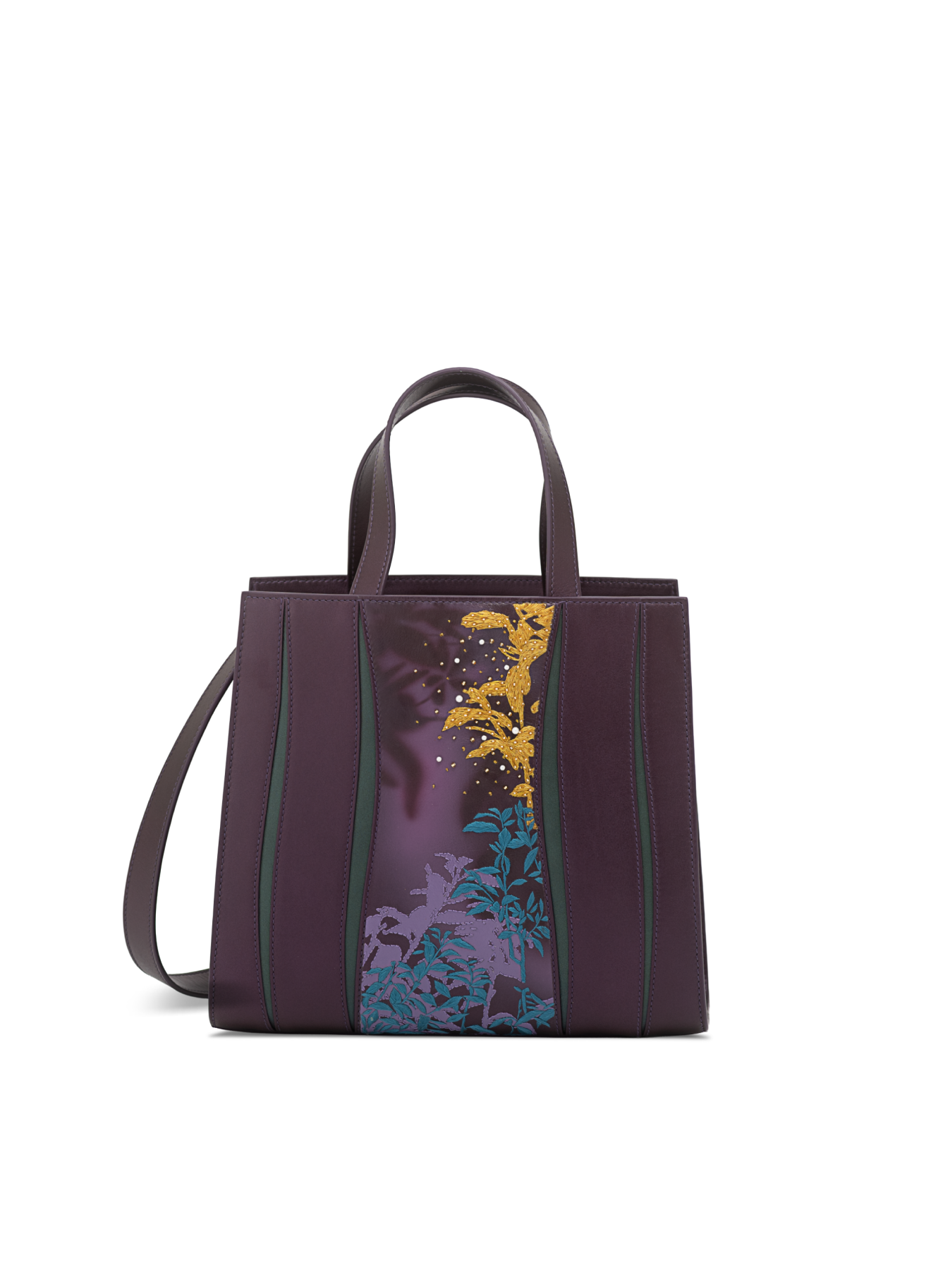 Metal Plum+ Metal Green / Smooth Italian Calf Nappa Leather