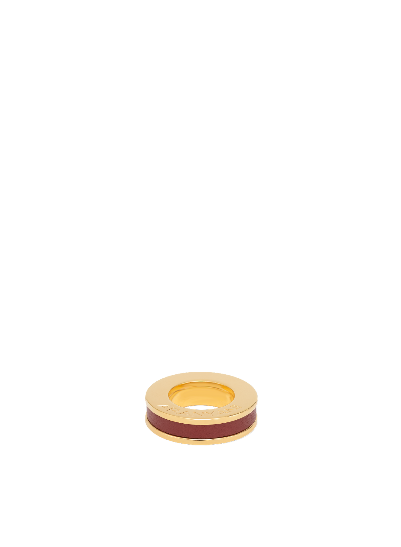 Lava Red / Calf Leather & 24K Gold Plated Ring