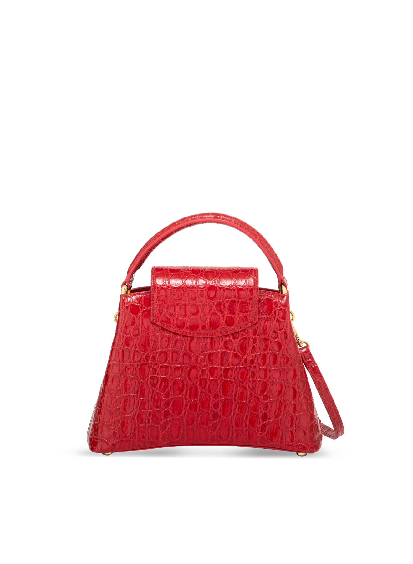 Red / Croc Embossed Italian Calf Nappa Leather