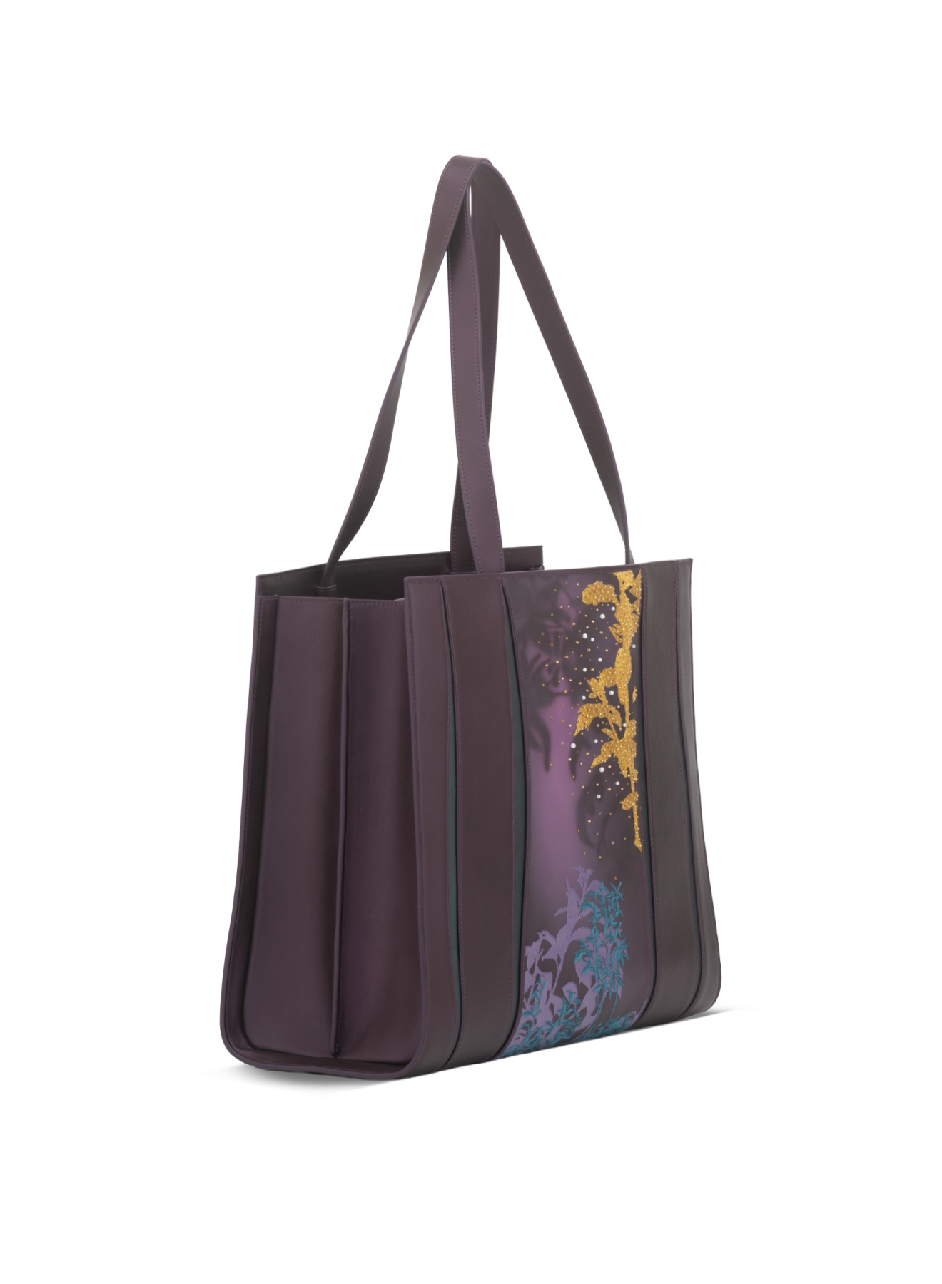 Metal Plum+ Metal Green / Smooth Italian Calf Nappa Leather
