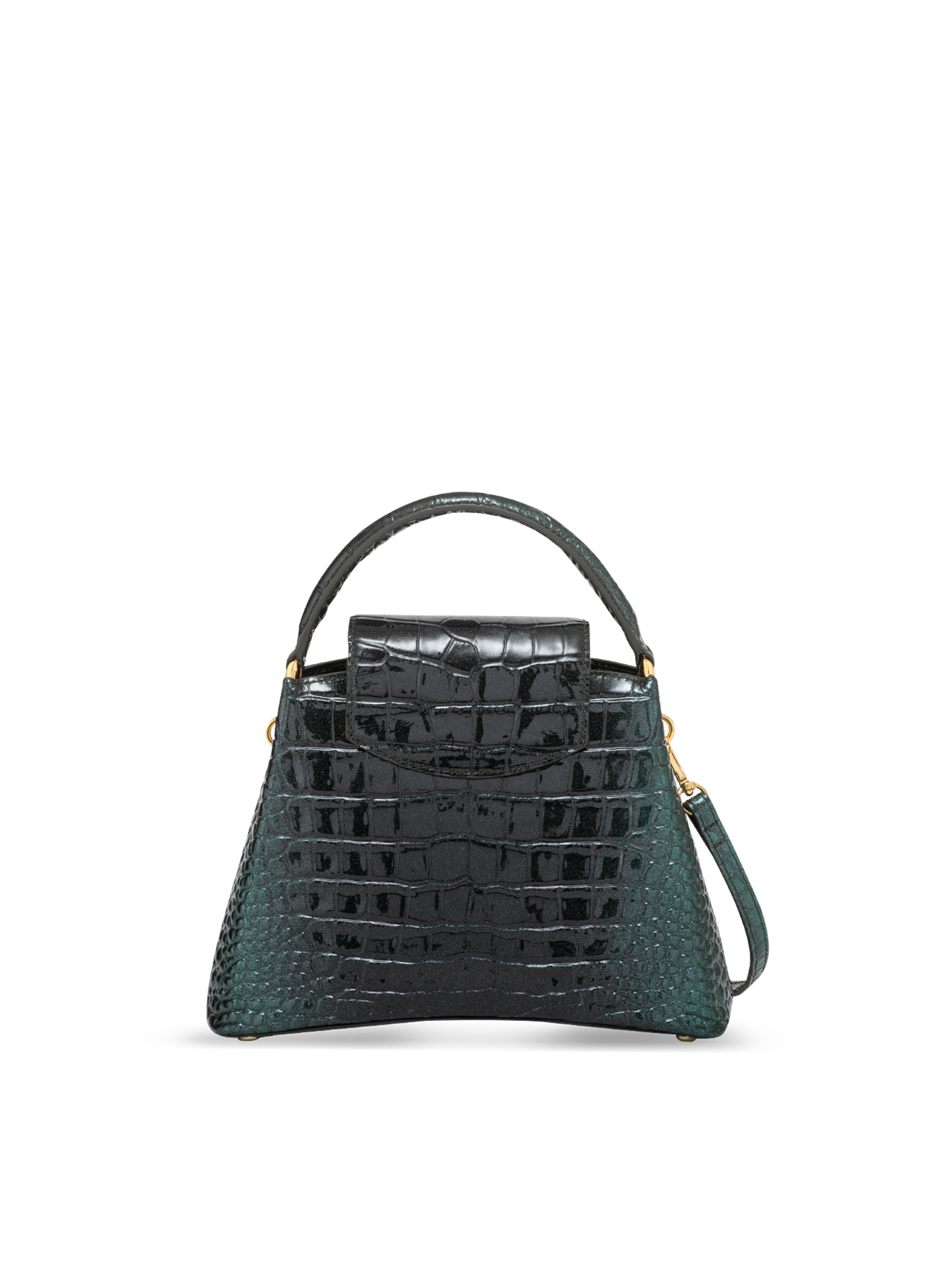 Green/Black / Croc Embossed Italian Calf Nappa Leather