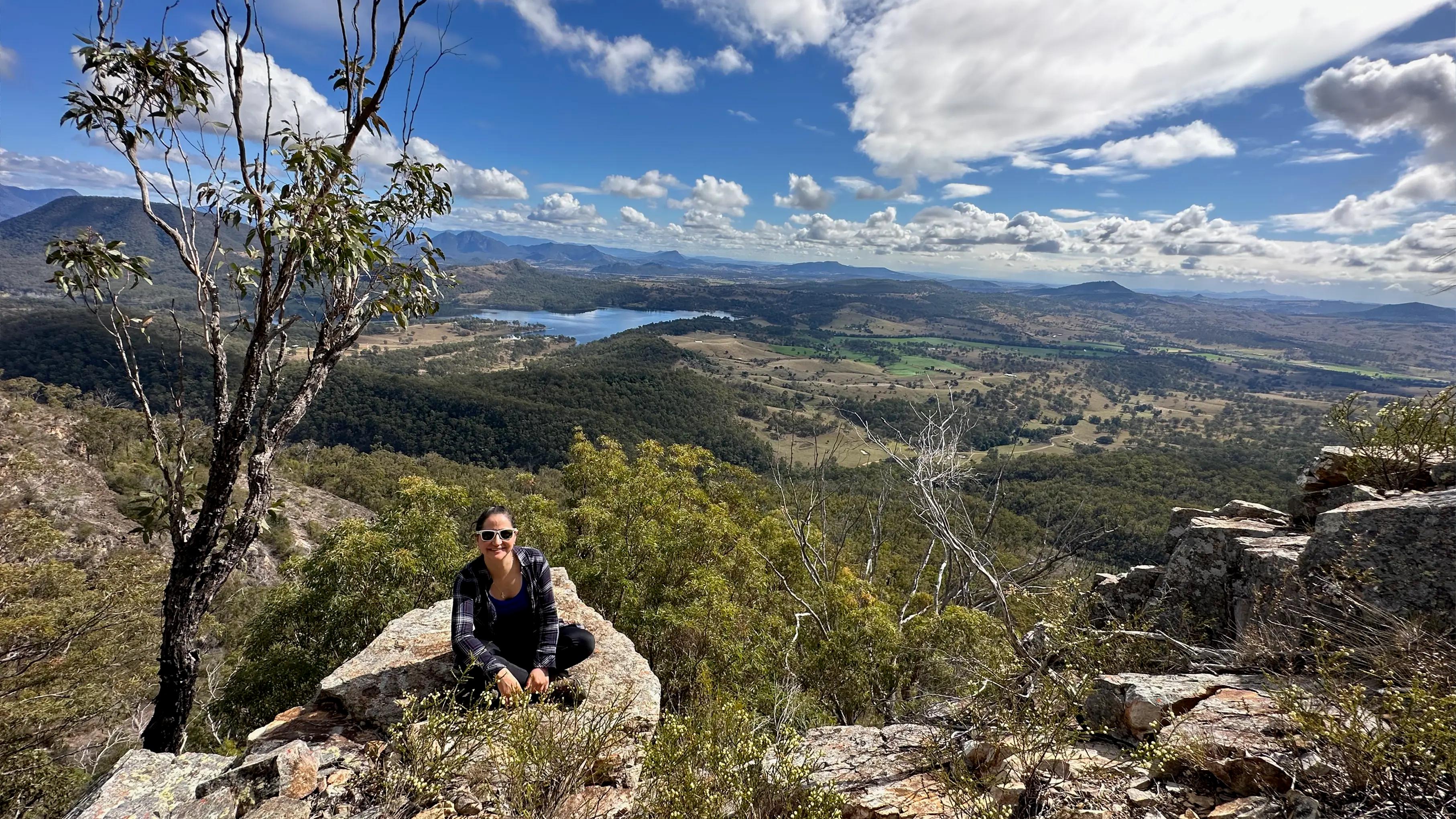 hike mount May view of lake in Queensland