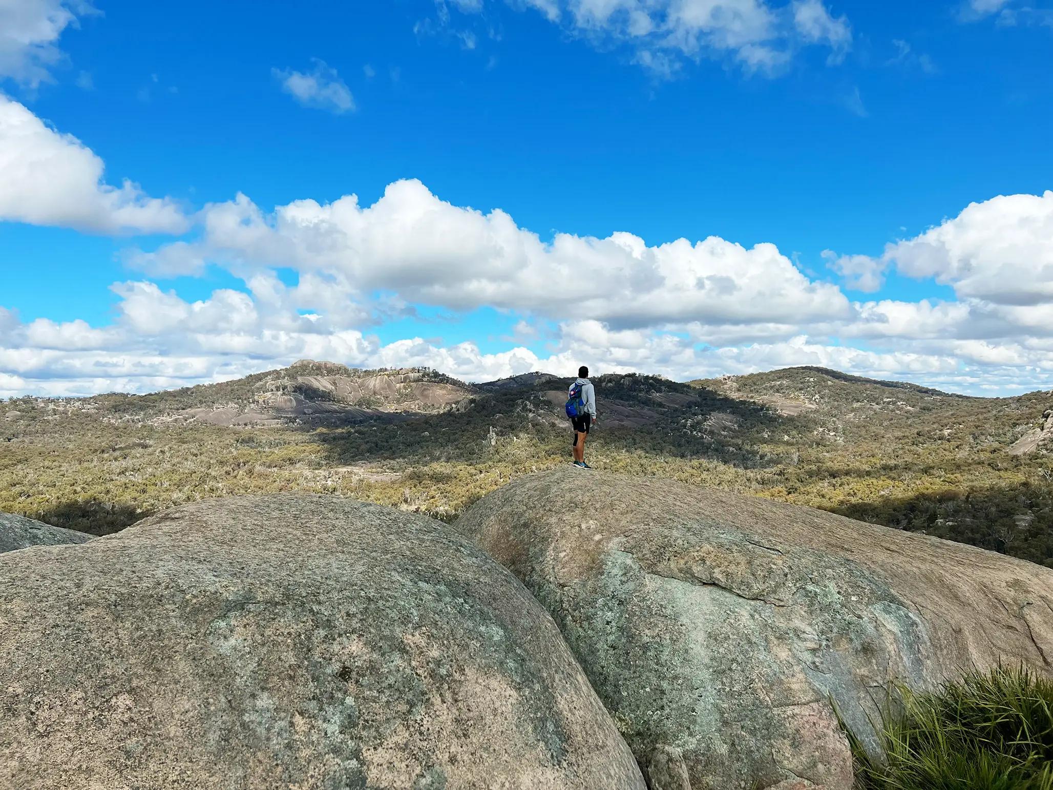 Girraween-walking-on-rocks