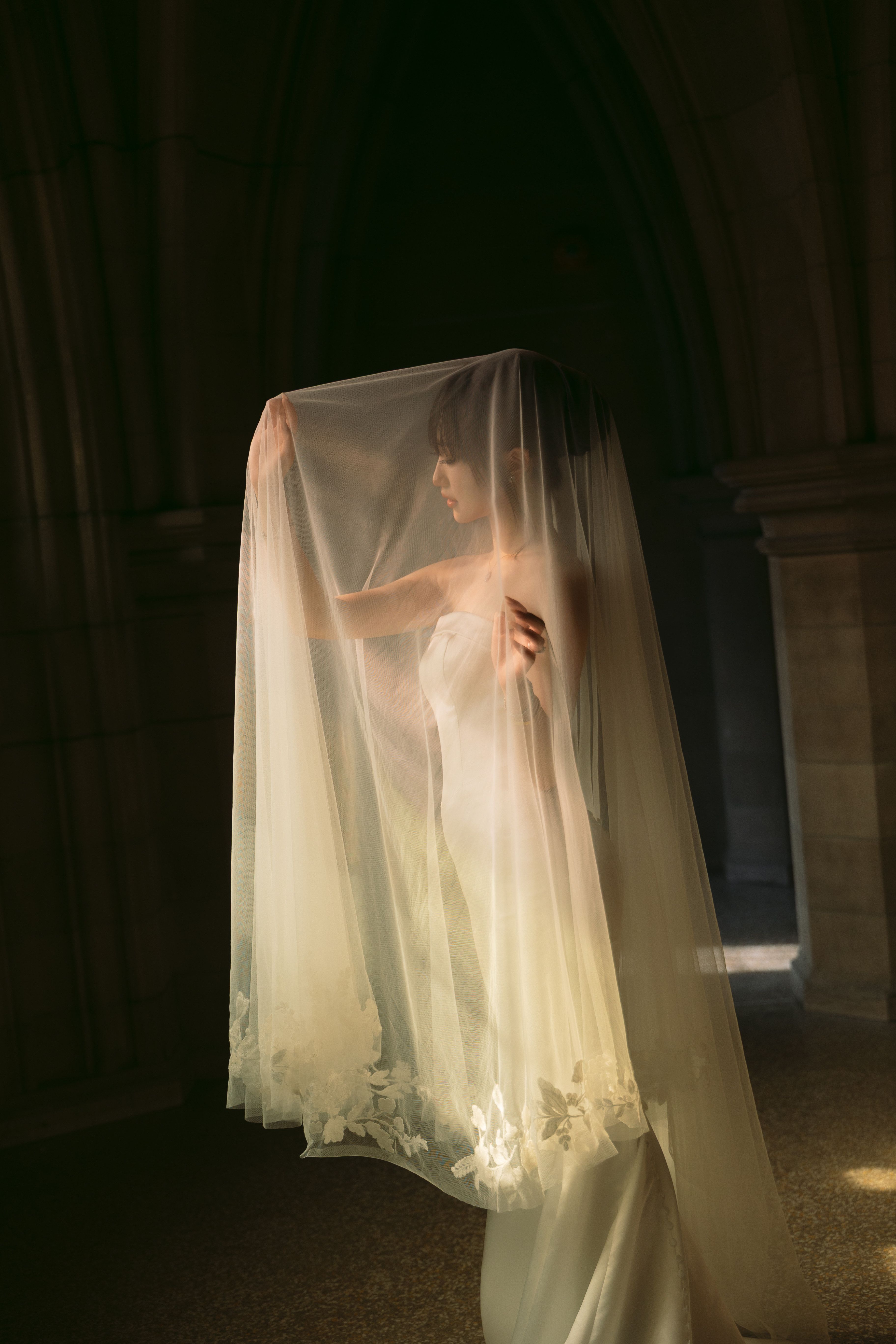 Knox College wedding photography of a couple portrait in soft light