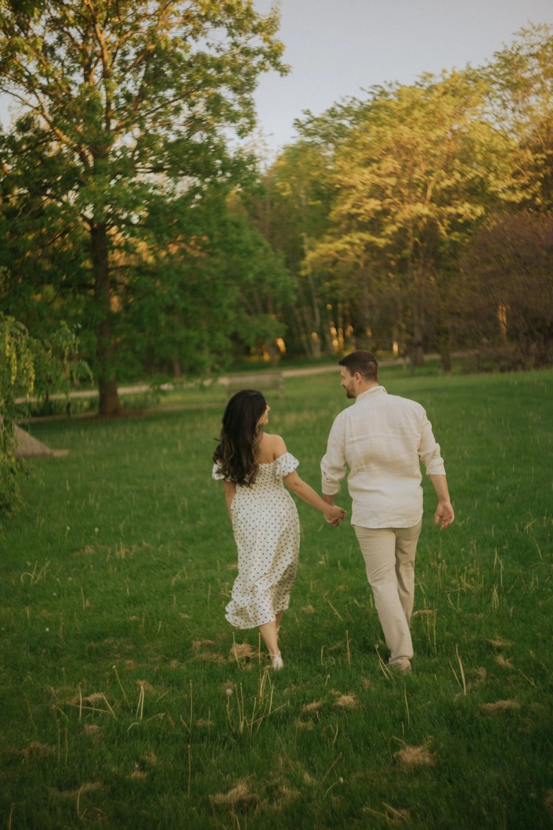 Toronto engagement photo with natural candid movement