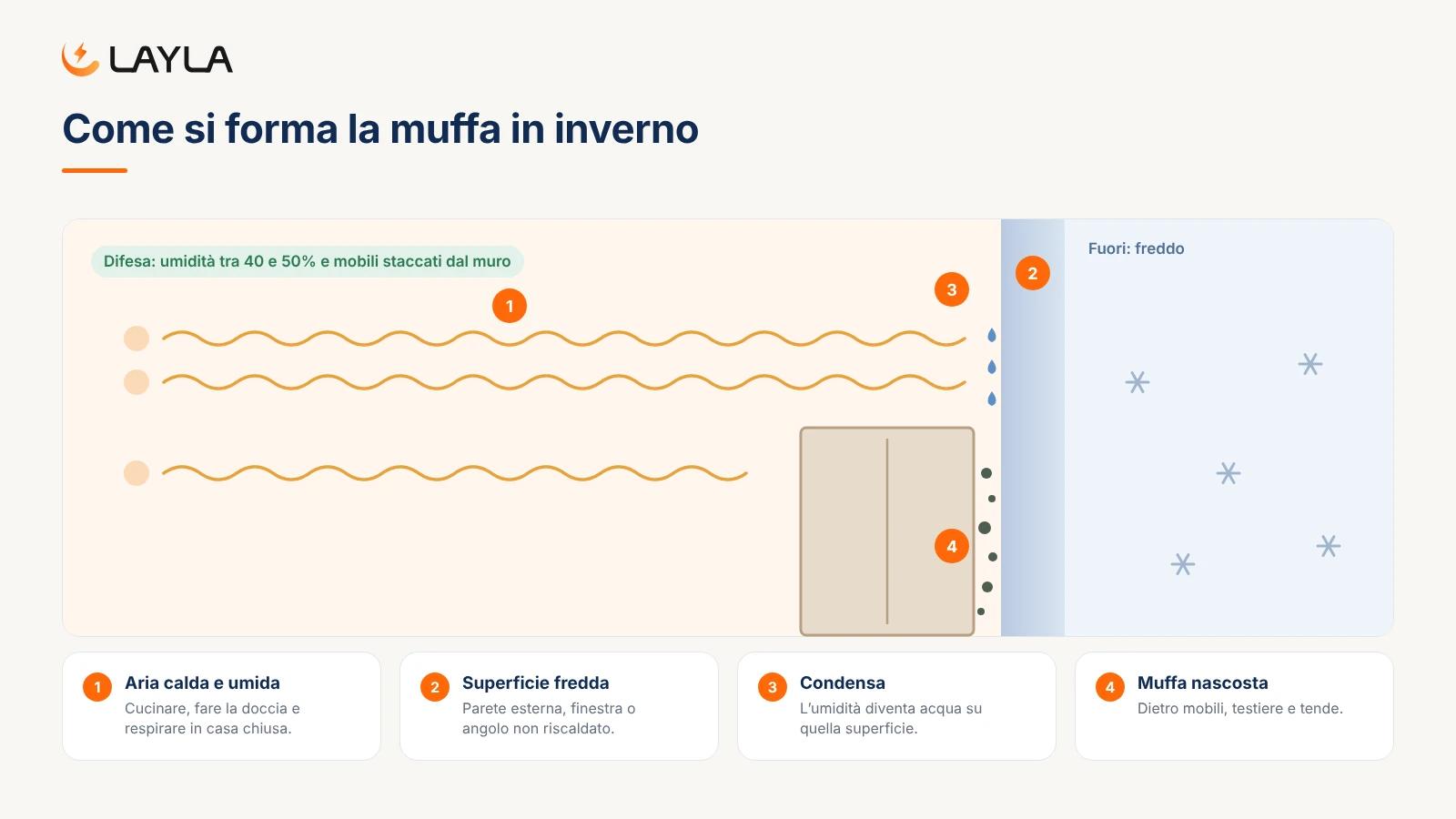Come si forma la muffa in inverno