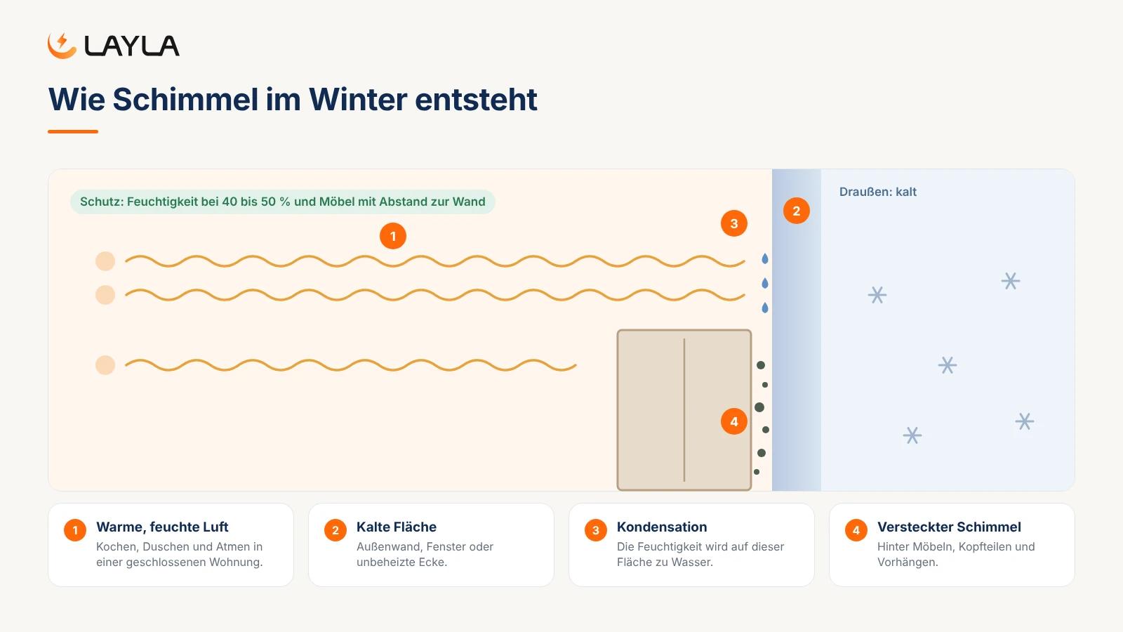 Wie Schimmel im Winter entsteht