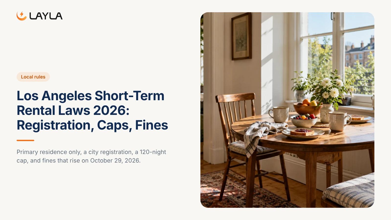 Los Angeles Short-Term Rental Laws 2026: Registration, Caps, Fines cover