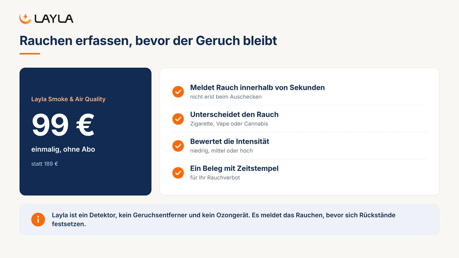 Rauchen erfassen, bevor der Geruch bleibt