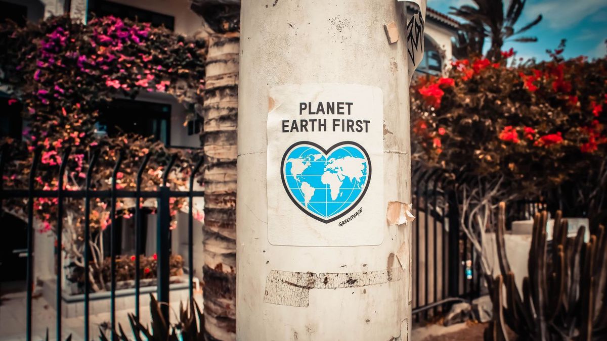 Bilde som sier Planet Earth først