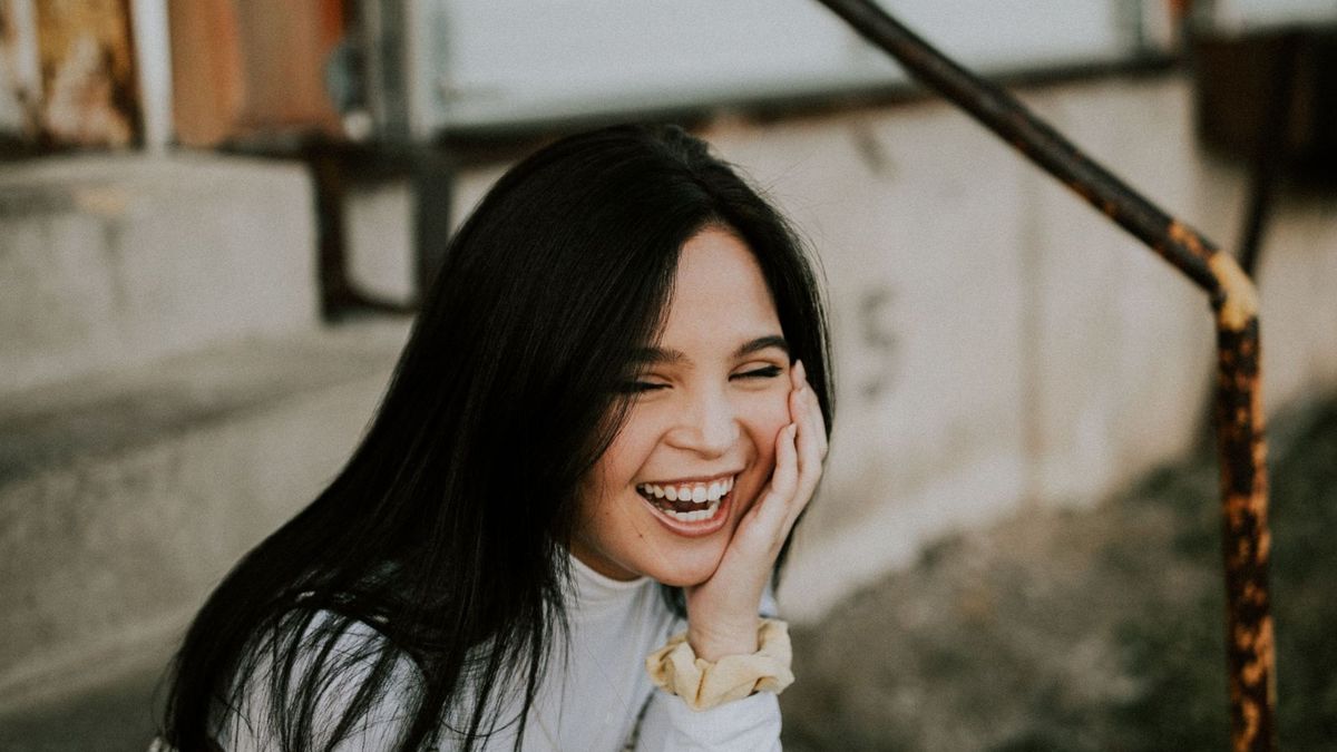 woman laughing