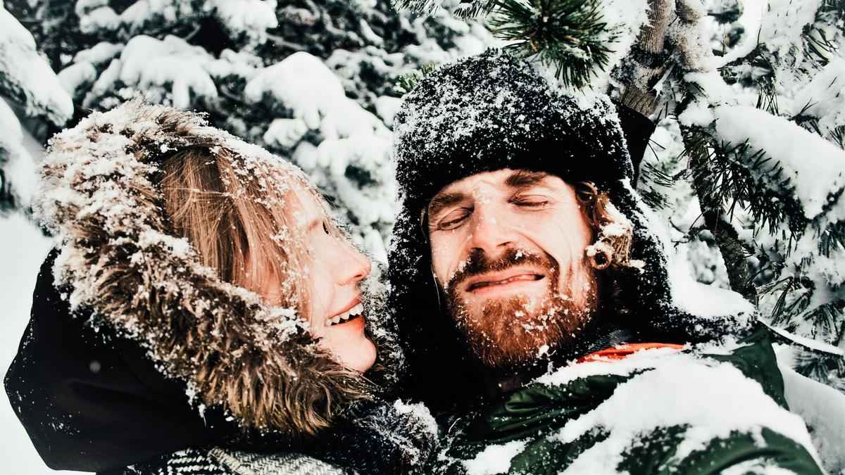 couple out in the snow