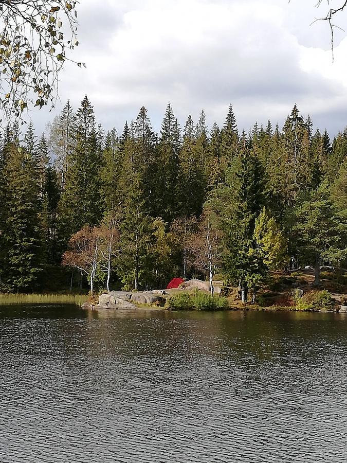 Teltplassen like ved et vann. Foto privat.