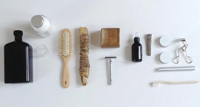 Foto av plastfri utstyr for badet