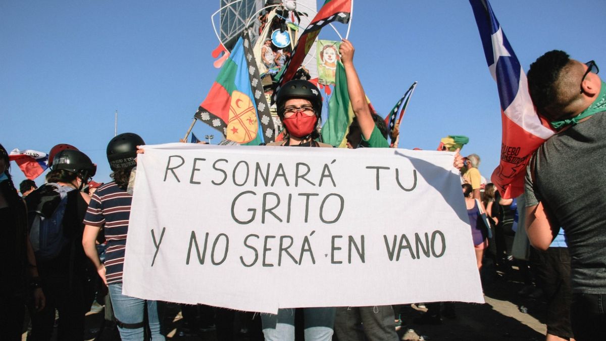 foto av demonstrasjonen i Chile