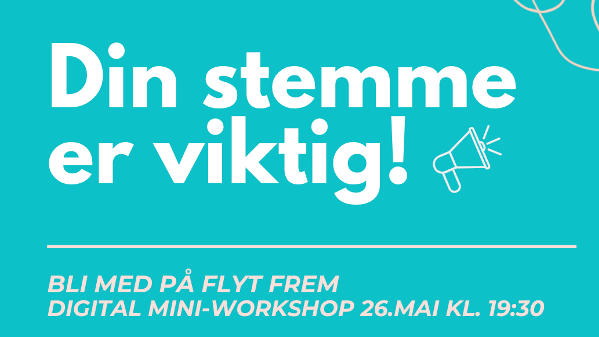 Delebilde fra Flyt Frem Instagram: Flyt Frem workshop: bruk din stemme, sett agendaen