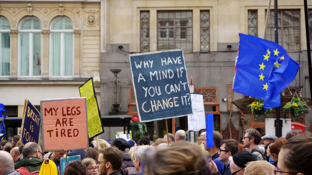 Foto av brexit demonstrasjoner i London