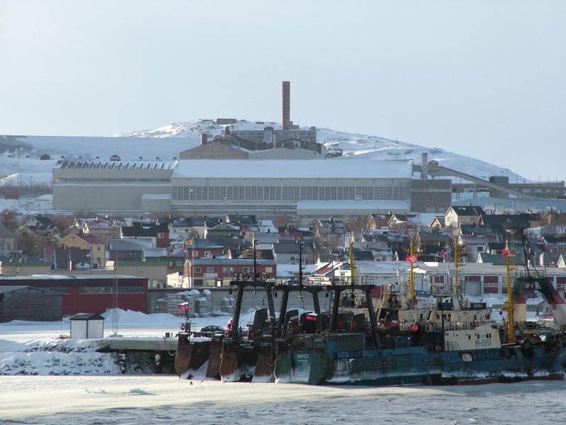 Gruveanlegg i Kirkenes på en vinterdag
