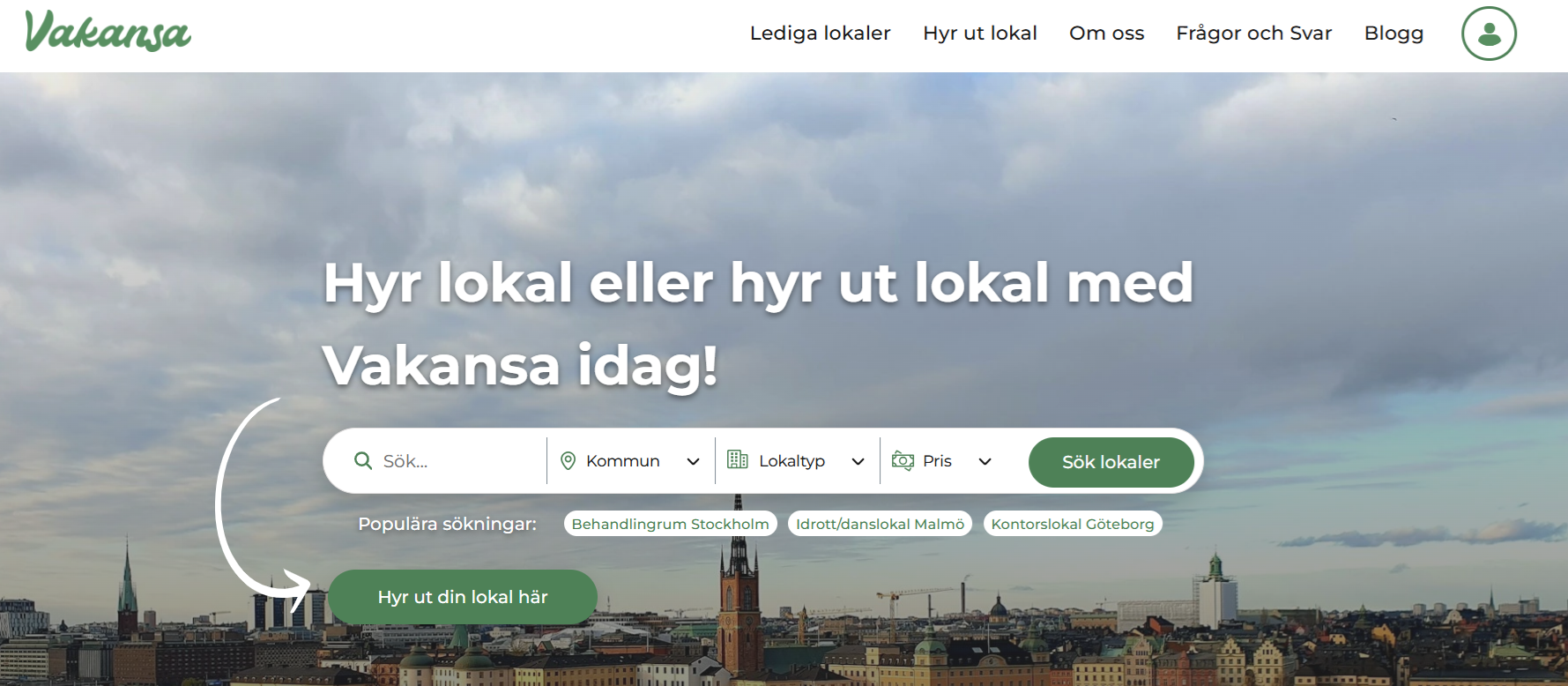 hyr lokal eller hyr ut lokal med vakansa idag