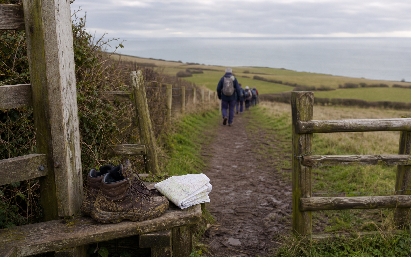 Coastal walking trail on the Isle of Wight