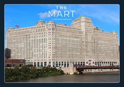 The Merchandise Mart from across the Chicago River