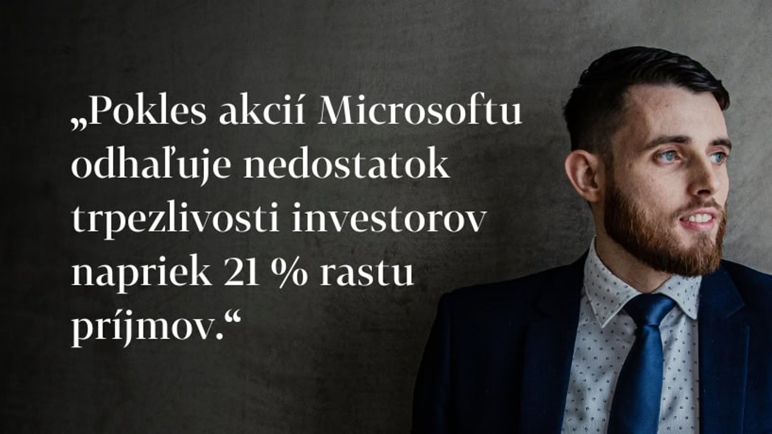 Akcie spoločnosti Microsoft klesli napriek celkovým výborným výsledkom
