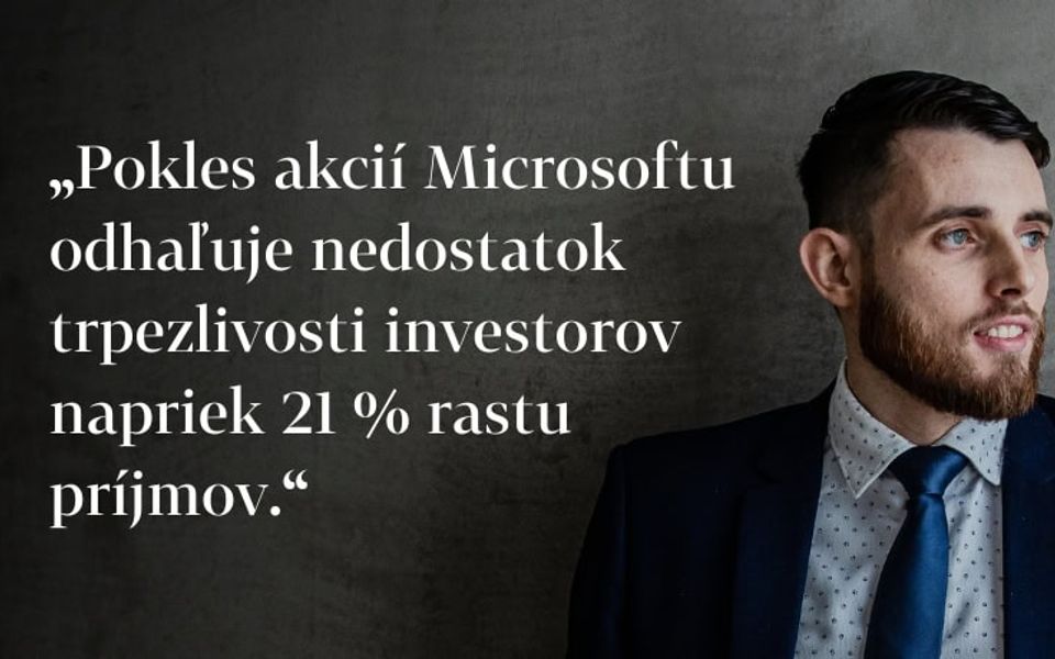 Akcie spoločnosti Microsoft klesli napriek celkovým výborným výsledkom