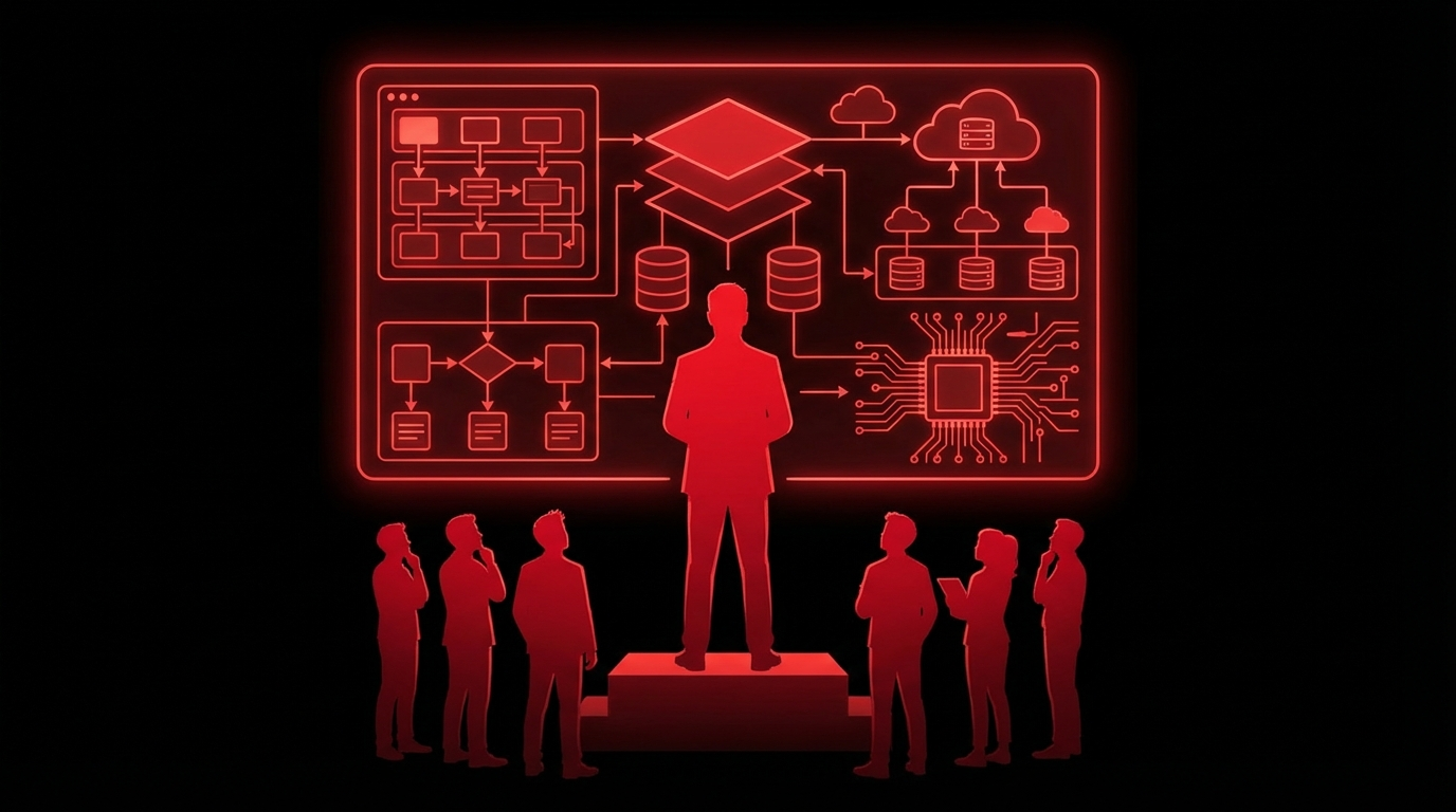 Principal software engineer leading technical architecture discussion