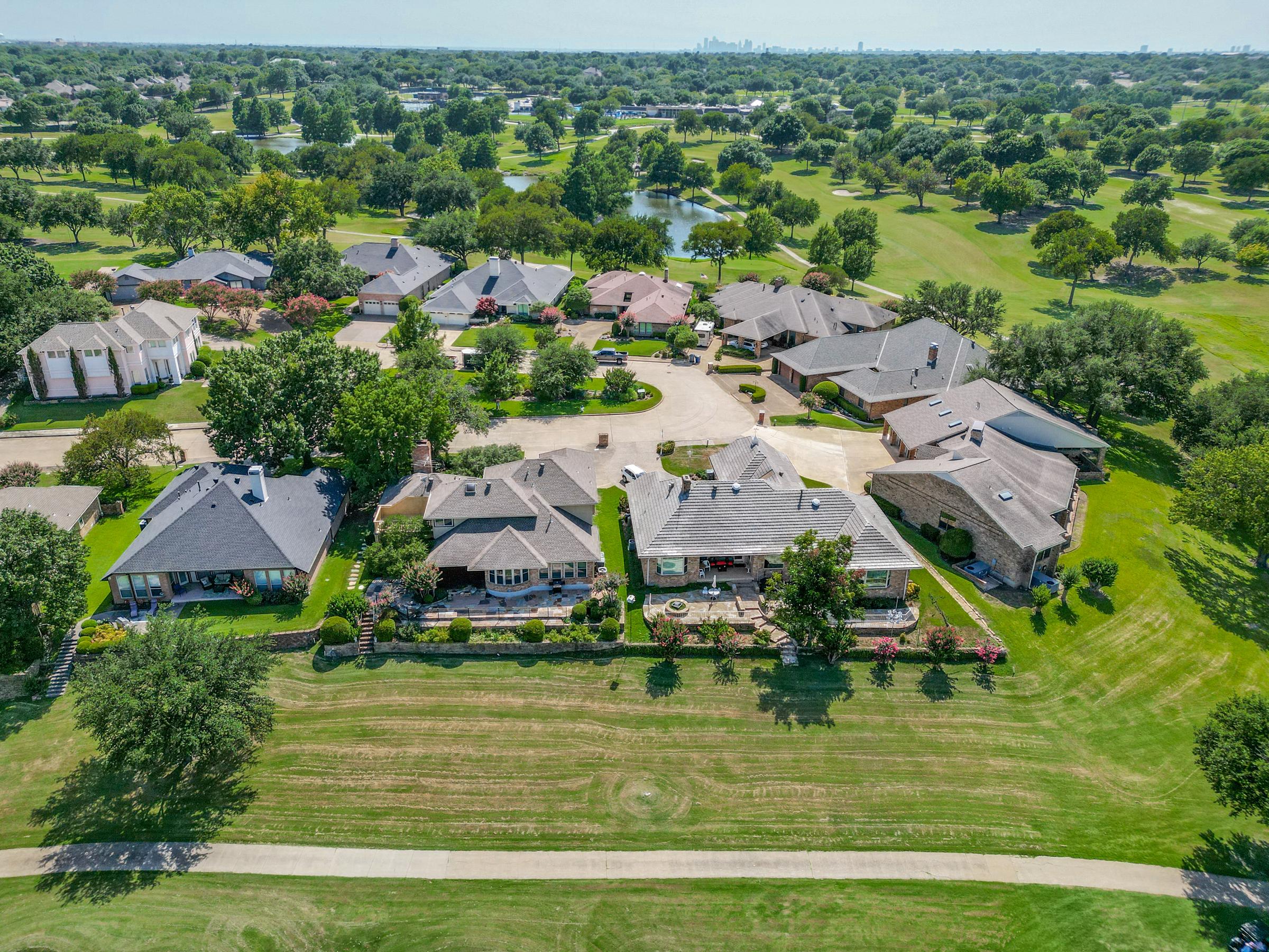Aerial neighborhood Dallas 