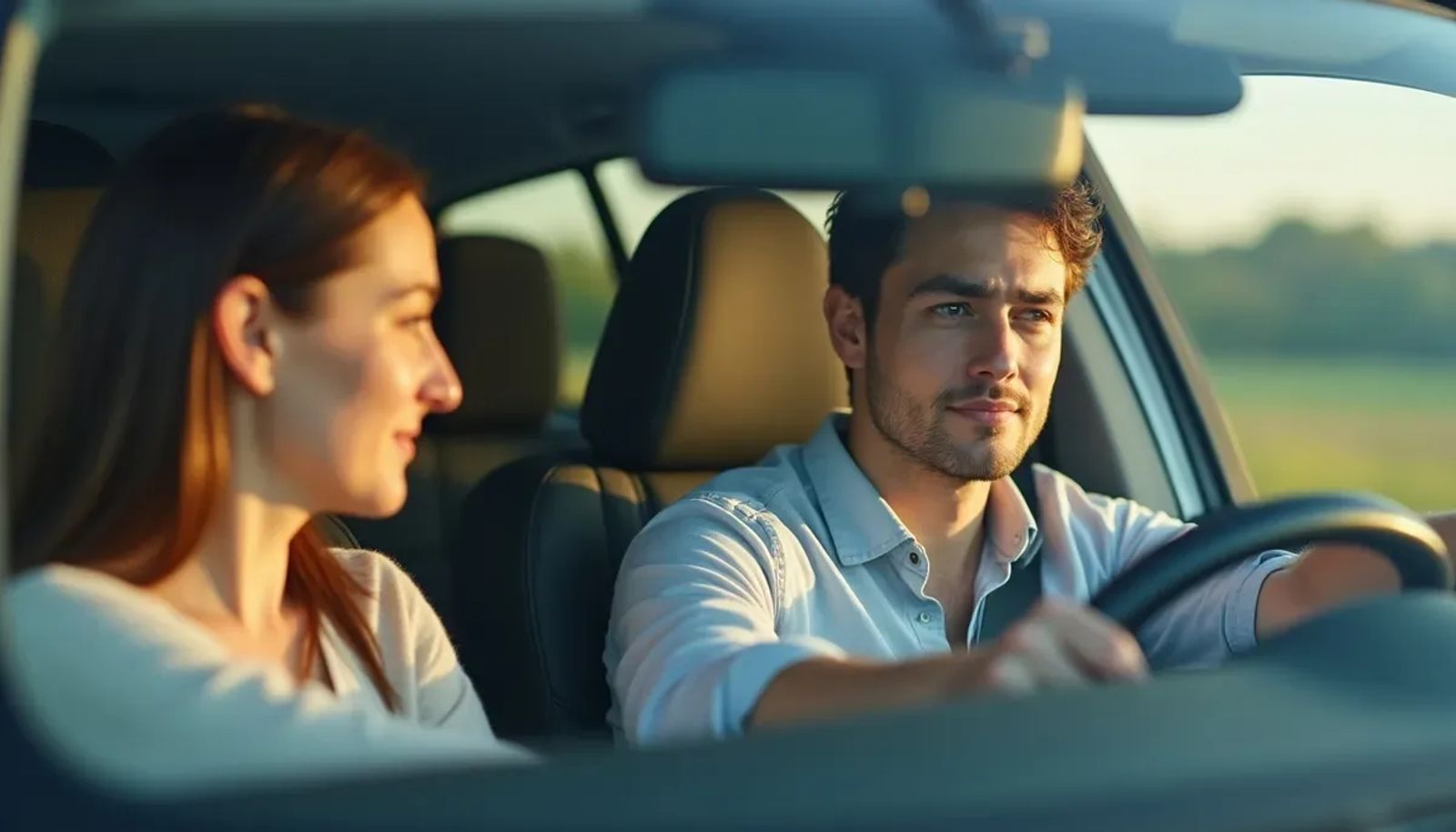 Adulte en conduite supervisée accompagné d'un parent sur une route française