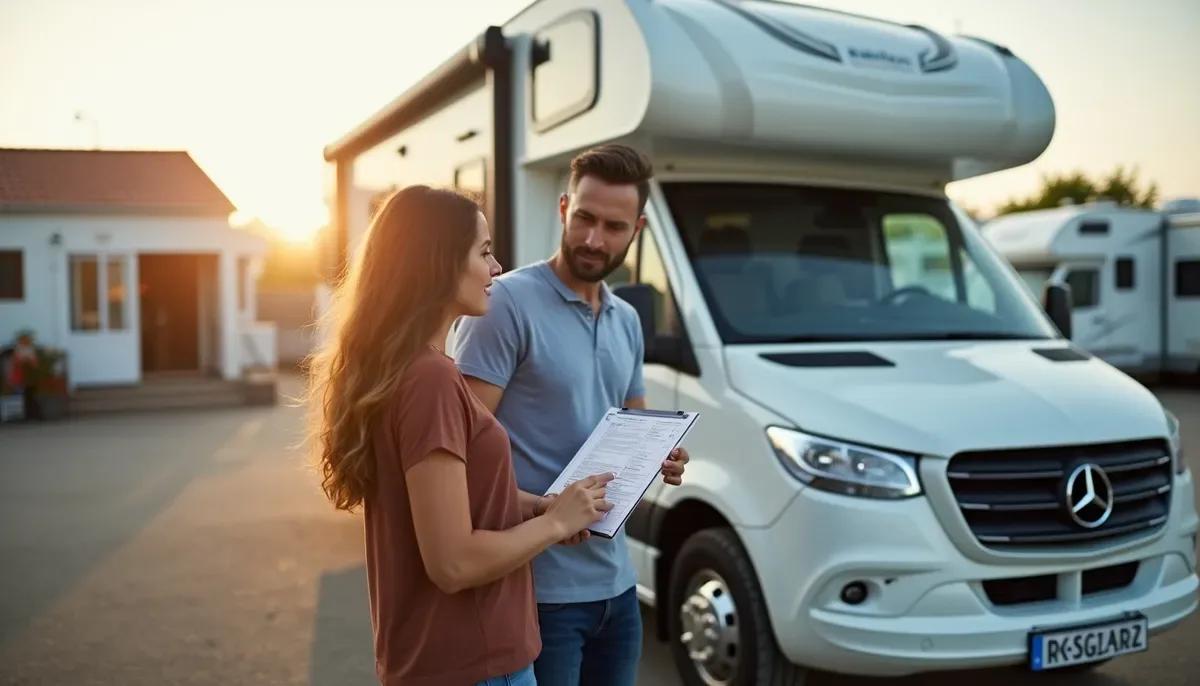 Camping-car profilé sur route de montagne