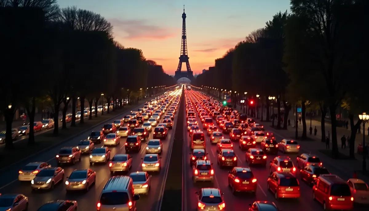 Embouteillages sur le périphérique parisien à l'heure de pointe