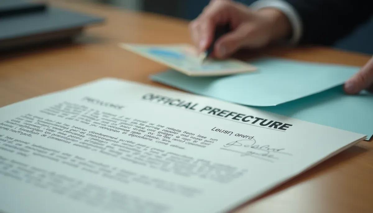 Lettre recommandée 48SI du Ministère de l'Intérieur posée sur une table