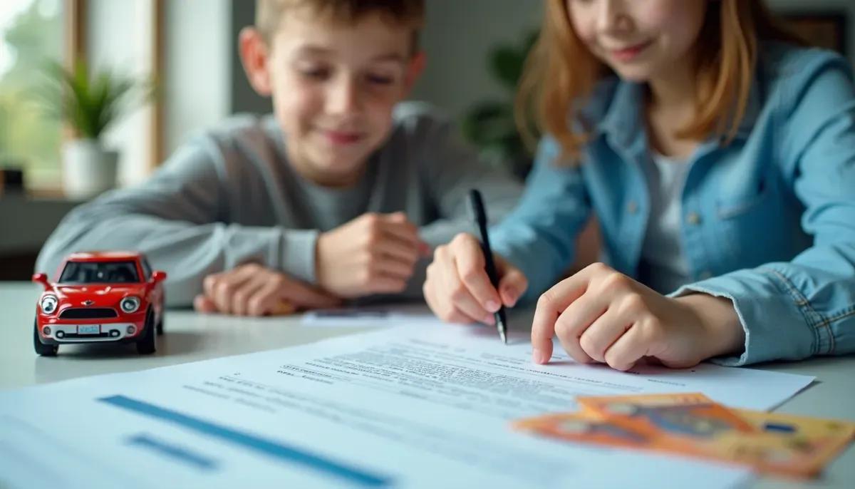 Jeune conducteur signant un contrat d'assurance auto à Paris
