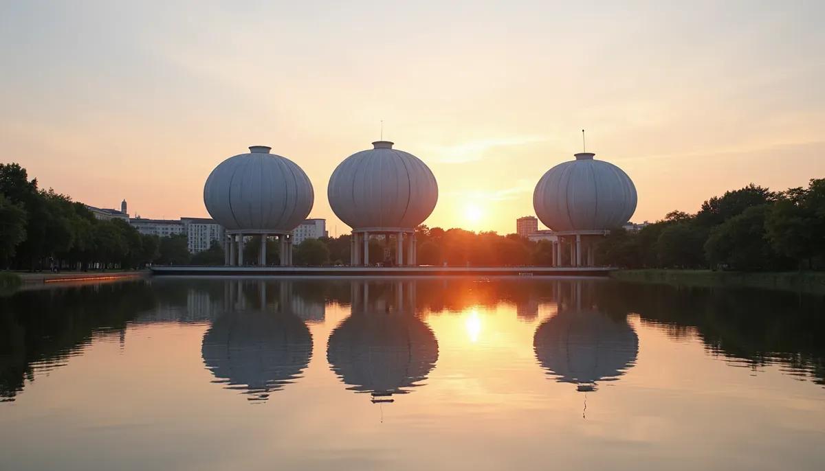 Préfecture de Créteil et lac de Créteil en Val-de-Marne