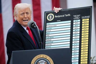 PNG Image of Donald Trump introducing the recent tariffs that will be used as input