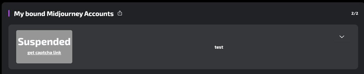 A screenshot of a suspended account in PiAPI's workspace due to CAPTCHA