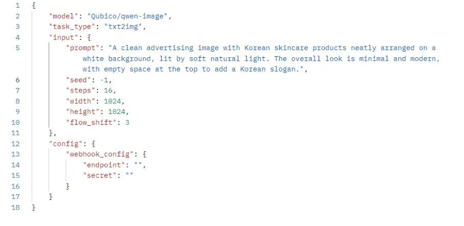 Typical JSON-style request body