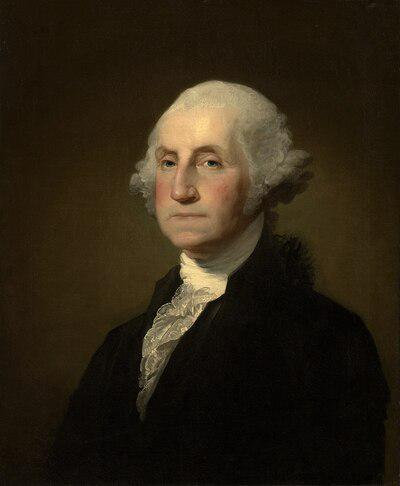 PNG image of a painting of George Washington which will be used as input into Kling API