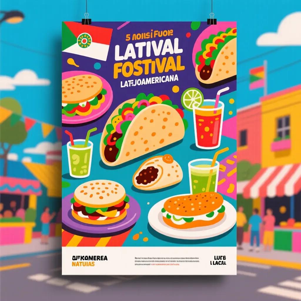 AI Generated Image of A colorful poster for a Latin American street food festival by Qwen Image API