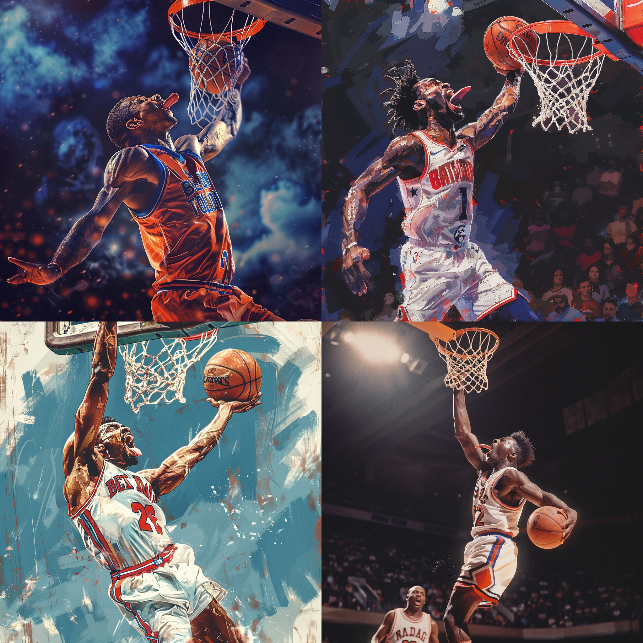 A picture of a basketball player dunking - generated by the V6 model