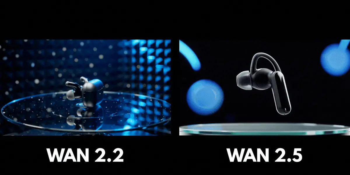 Comparison of Example 1 video generation between Wan 2.2 API and Wan 2.5 API