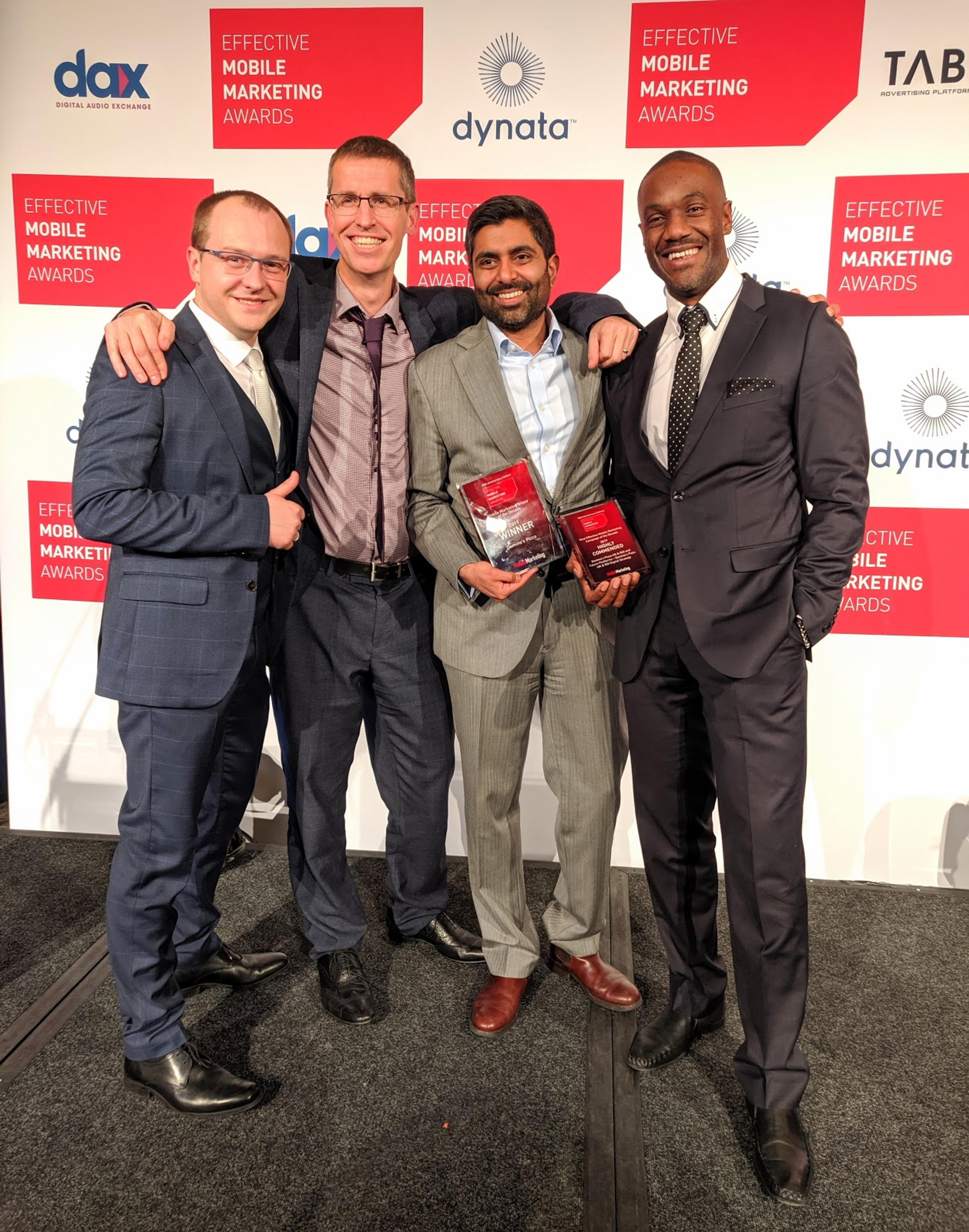 Future Platforms and Domino's Pizza celebrating the award win
