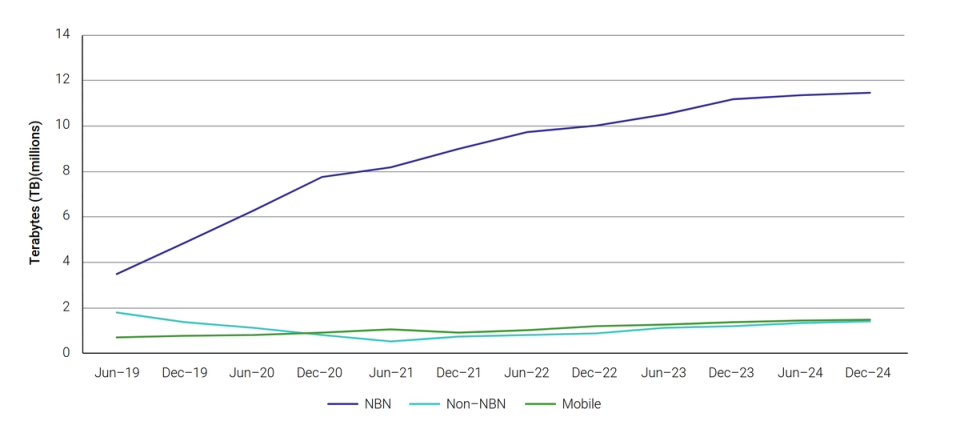 Total Volume of Data Downloaded (2019–2024)