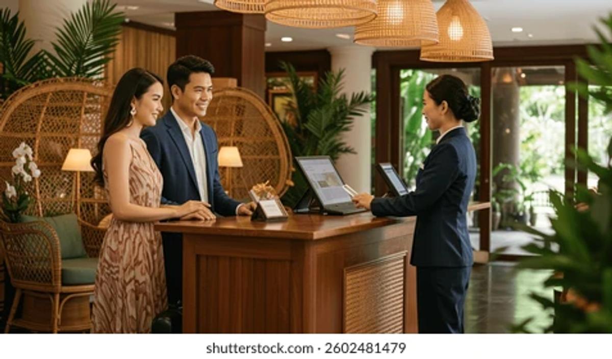 Venue host welcoming guests at event space entrance